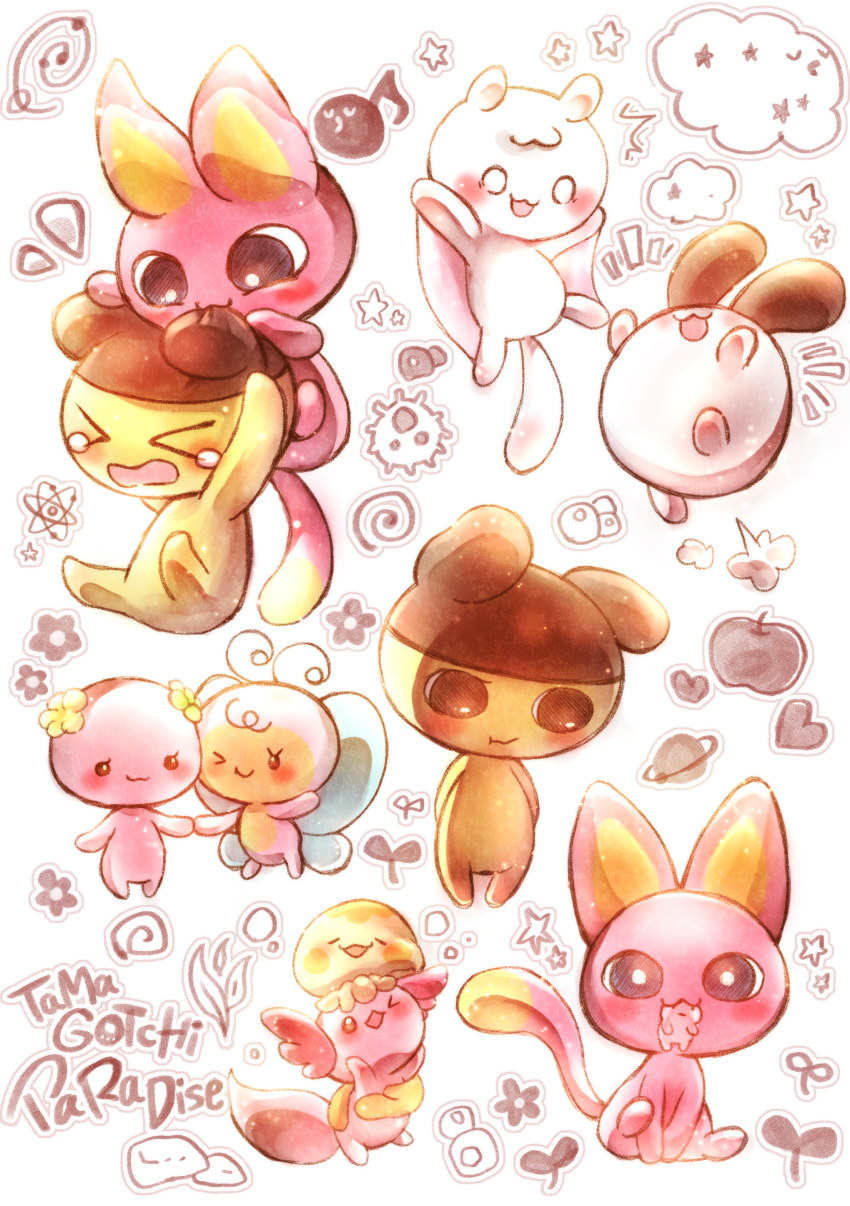 1boy, 1other, 2girls, absurdres, animal_ears, axolopatchi, axolotl, biting