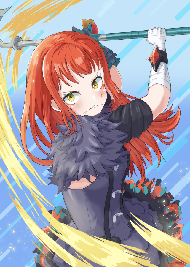 1girl, aqua_eyeshadow, bandaged_arm, bandaged_hand, bandages, black_choker, black_dress, choker