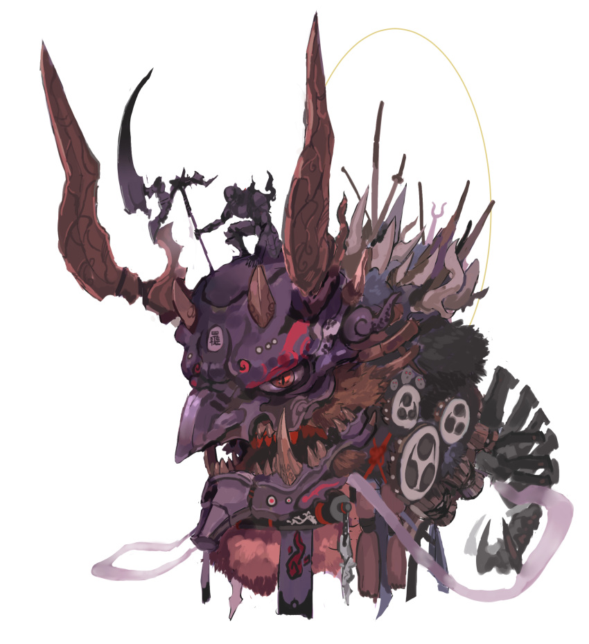 creature, drum, full_body, highres, instrument, machine, mitsudomoe_(shape), monte_tako
