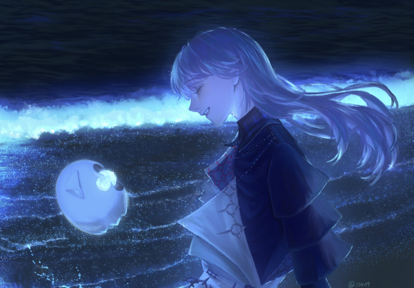 1boy, black_shirt, closed_eyes, collared_shirt, floating_hair, glowing, happy, highres