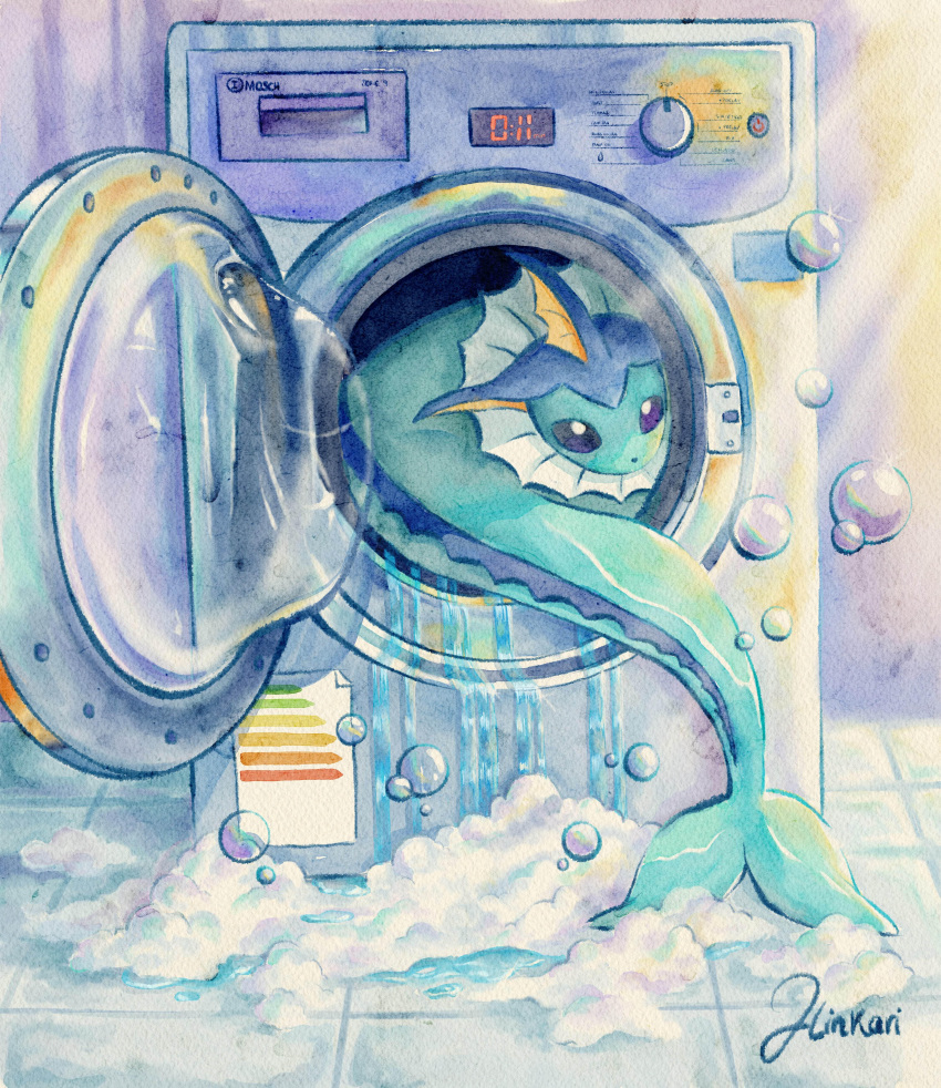absurdres, bubble, curled_up, highres, hinkari_art, indoors, no_humans, pokemon