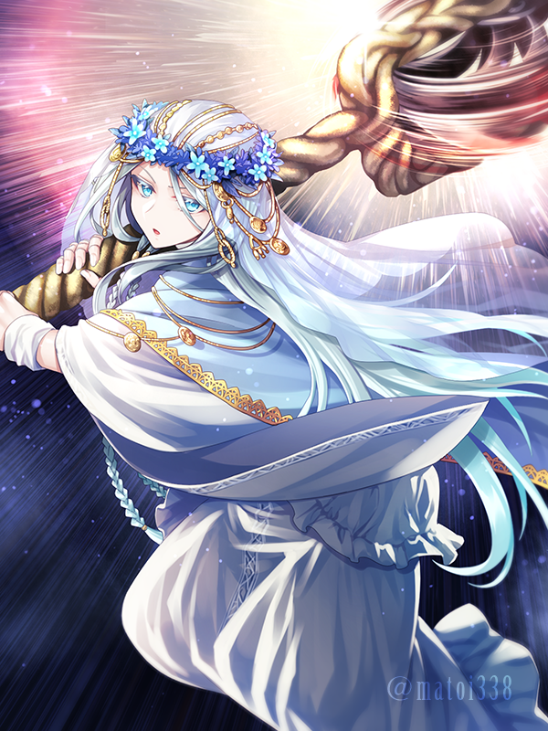 1girl, blue_eyes, braid, doll_joints, dress, elden_ring, elden_ring_nightreign, flower