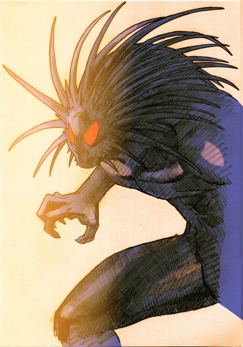 1boy, absurdres, angry, bengus, blackheart_(marvel), capcom, clawed_hands, colored_skin