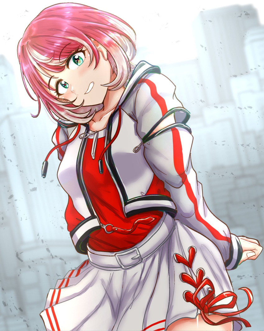 1girl, colored_inner_hair, green_eyes, highres, idolmaster, idolmaster_va-liv, kekewan, multicolored_hair