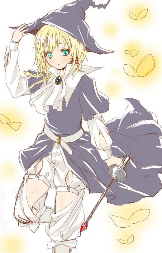 1boy, ambiguous_gender, ascot, belt, blonde_hair, bug, butterfly, character_request