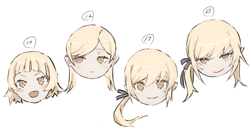 1girl, blonde_hair, hair_ribbon, highres, kiss-shot_acerola-orion_heart-under-blade, kizumonogatari, looking_at_viewer, monogatari_(series)