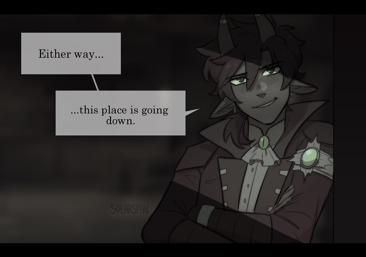 1boy, animification, ascot, black_hair, black_skin, coat, colored_skin, commentary