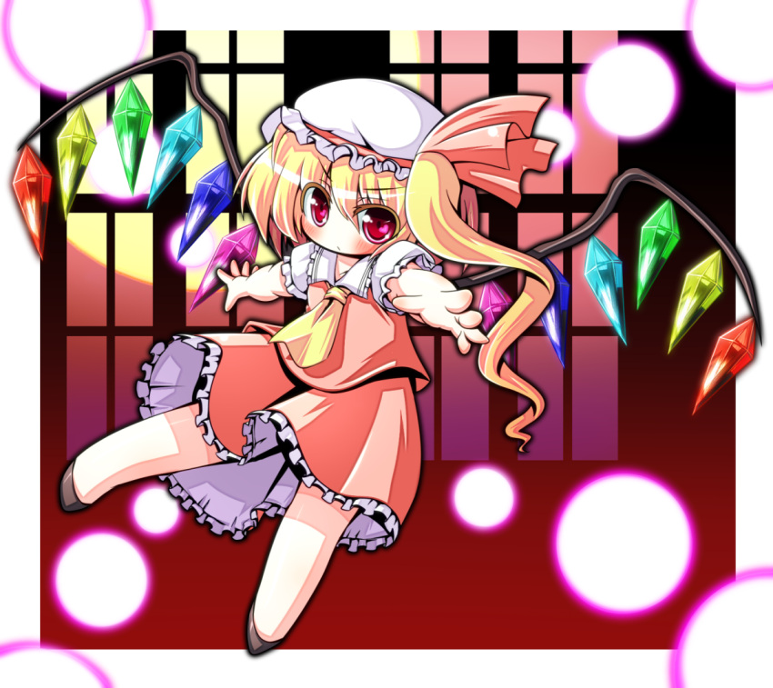 ascot, bad_id, blonde_hair, chibi, child, danmaku, dress, flandre_scarlet