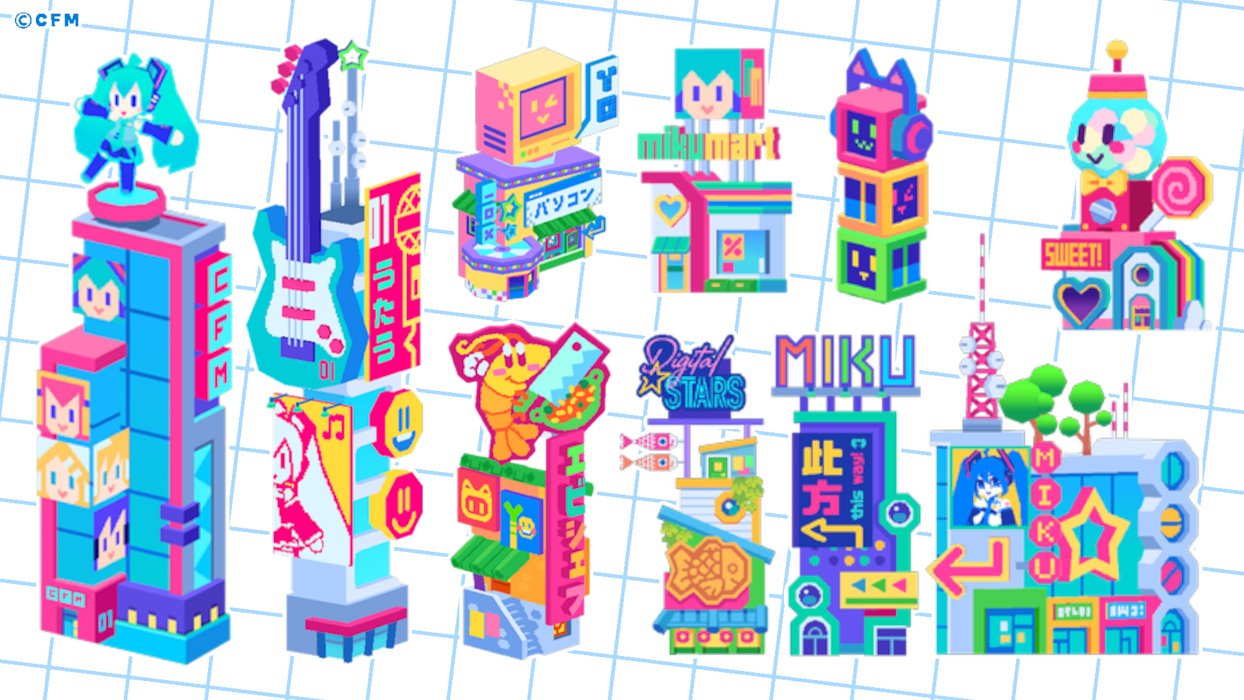 3d, blockbench_(medium), building, colorful, commentary, digital_stars, english_commentary, figure