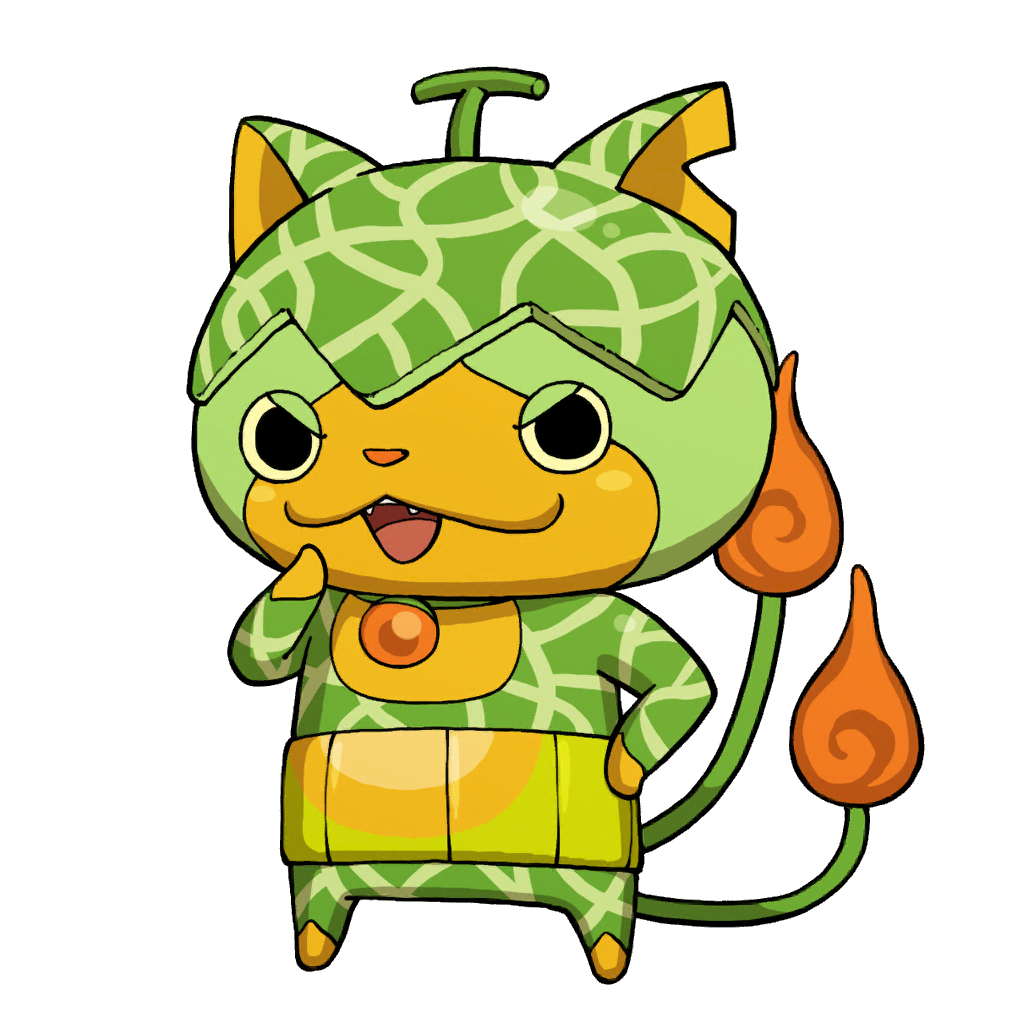 cat, fire, flame-tipped_tail, full_body, haramaki, looking_at_viewer, melonnyan, multiple_tails
