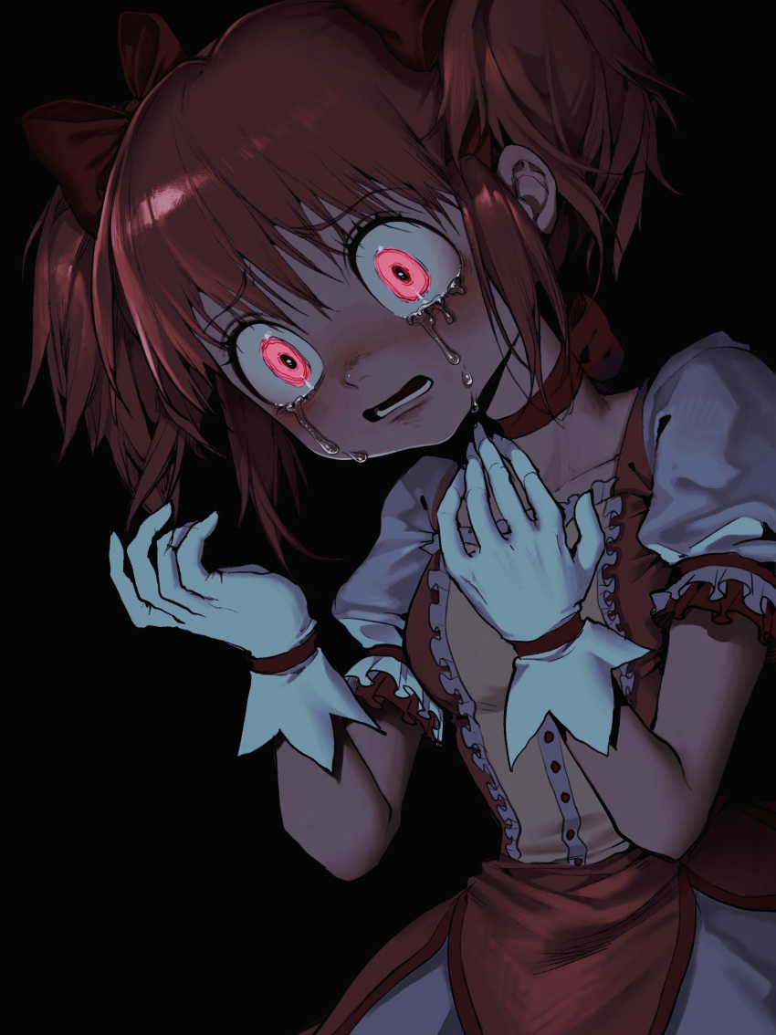 1girl, absurdres, black_background, bow, bow_choker, chinese_commentary, choker, collarbone