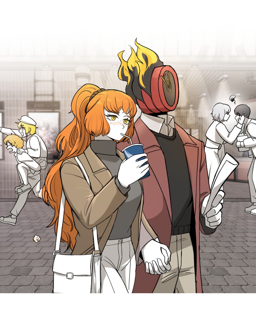 1other, absurdres, alternate_costume, casual, character_request, clock, coat, dante_(limbus_company)