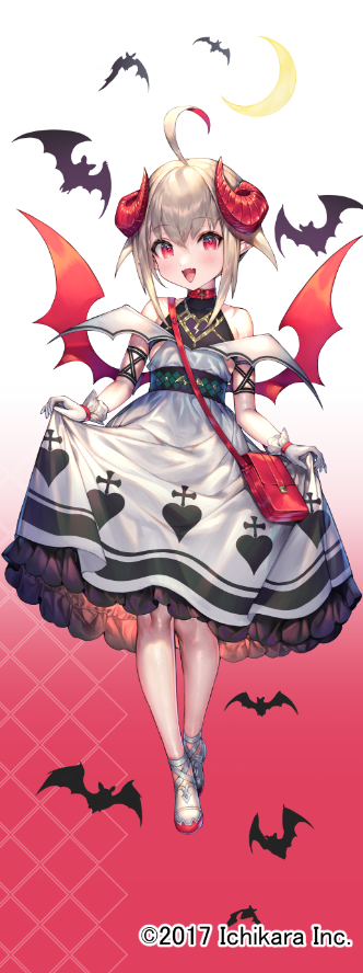 1girl, ahoge, ankle_lace-up, bag, bangle, bare_shoulders, bat_(animal), belt_collar