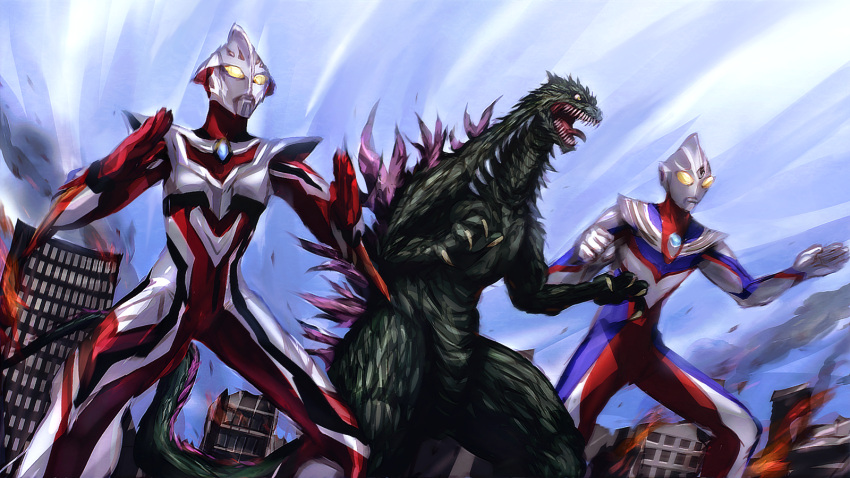 3boys, alien, arm_blade, armor, black_skin, breastplate, byneet, claws