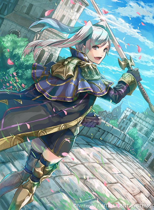 1girl, :d, armored_boots, bisaiiiii, black_gloves, black_robe, black_thighhighs, blue_sky