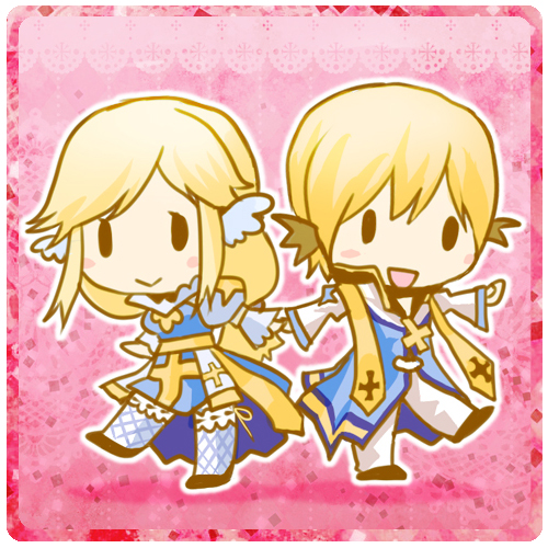 1boy, 1girl, :d, arch_bishop_(ragnarok_online), black_wings, blonde_hair, blue_coat, blue_dress