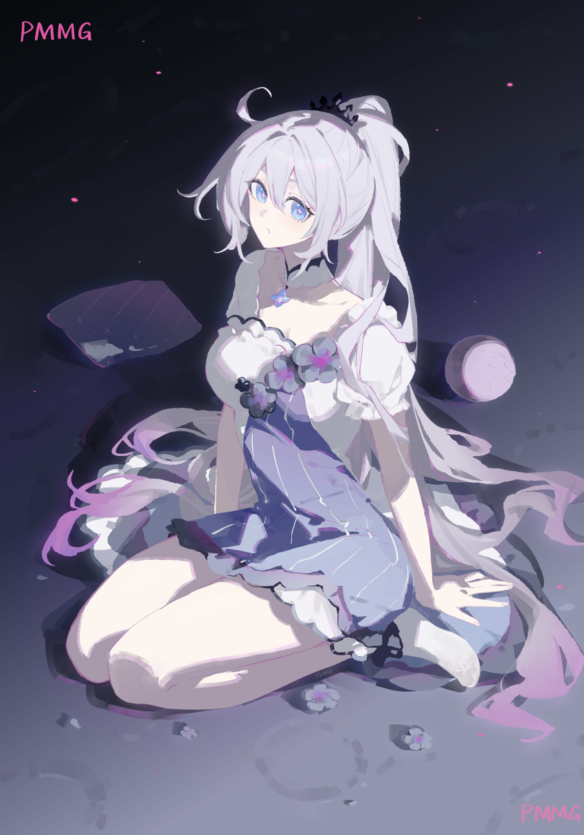 1girl, absurdres, ahoge, artist_name, blue_eyes, chinese_commentary, collarbone, commentary_request