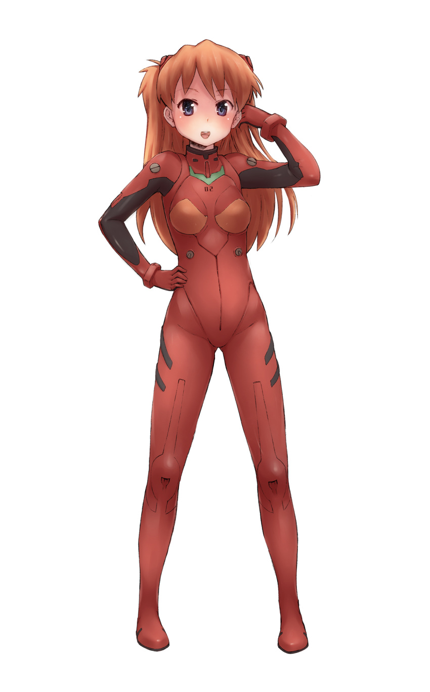 bad_id, blue_eyes, highres, long_hair, morimiya_(artist), morimiya_masayuki, neon_genesis_evangelion, orange_hair, plugsuit, solo, soryu_asuka_langley, souryuu_asuka_langley, standing