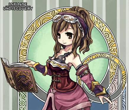 belt, book, brown_eyes, brown_hair, dress, glasses, gloves, hagino_chiyoko
