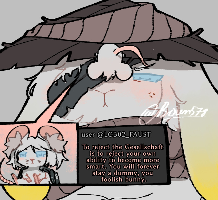 anger_vein, animalization, bandage_over_one_eye, black_coat, blue_eyes, boun578, coat, commentary