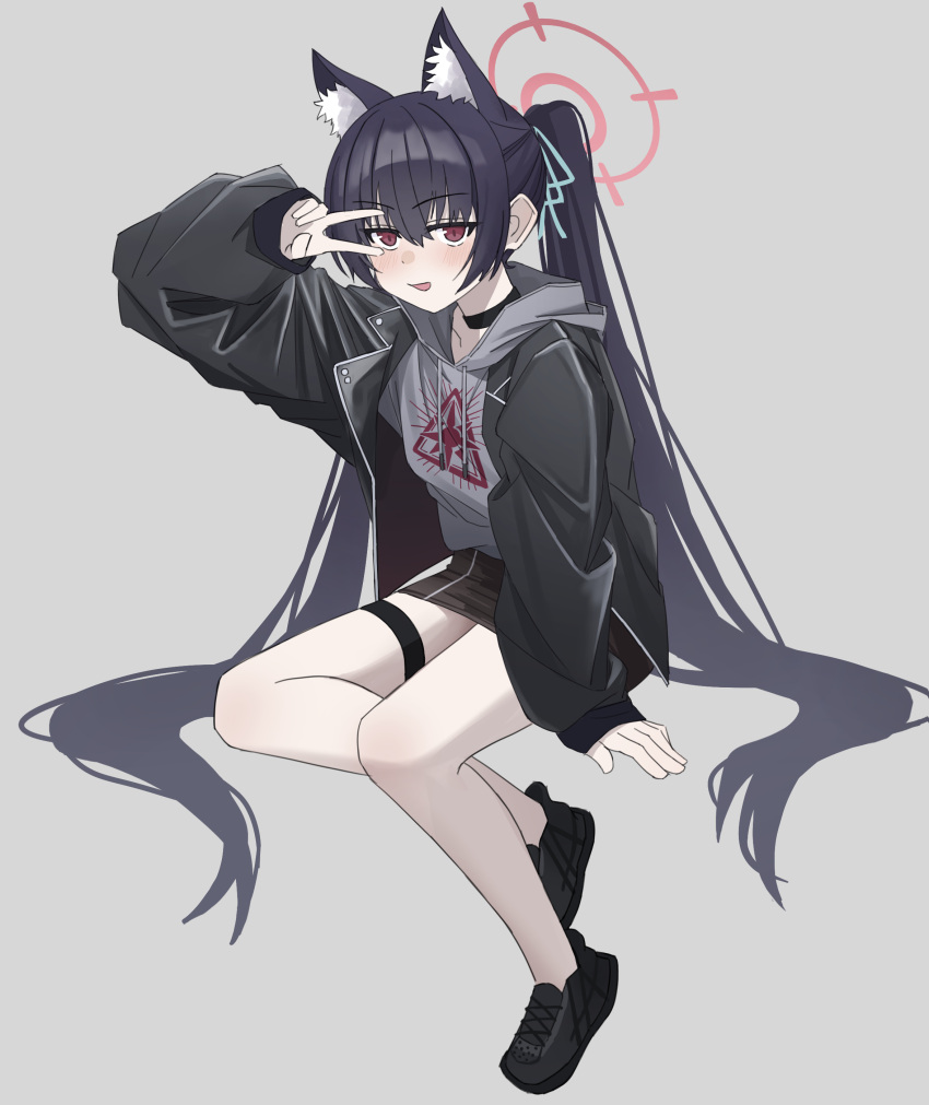1girl, :d, absurdres, abydos_high_school_logo, alternate_costume, animal_ear_fluff, animal_ears, arm_at_side