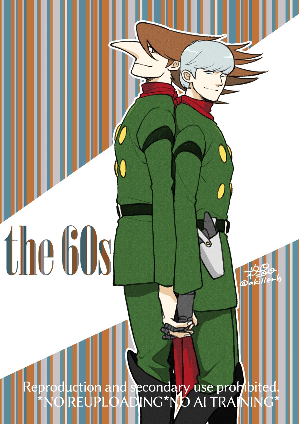 2boys, albert_heinrich, big_nose, black_boots, boots, coat, cyborg_009, dragon-inn