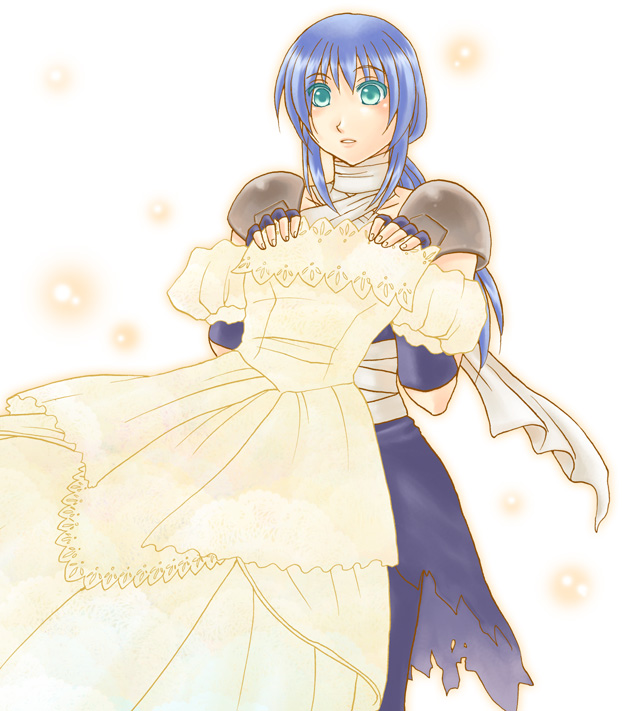 1girl, armor, assassin_(ragnarok_online), bandages, bandages_over_clothes, blue_eyes, blue_gloves, blue_hair