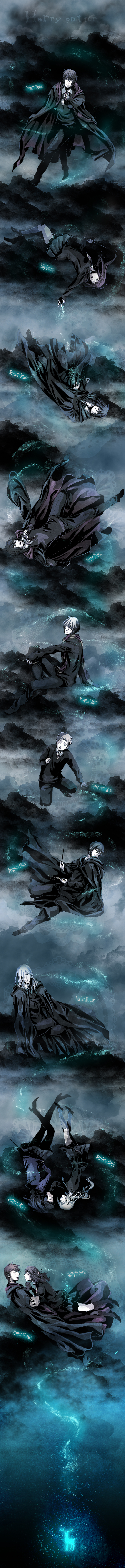 arthur_weasley, bad_id, bellatrix_lestrange, everyone, falling, harry_potter, hiera_(izuma), highres