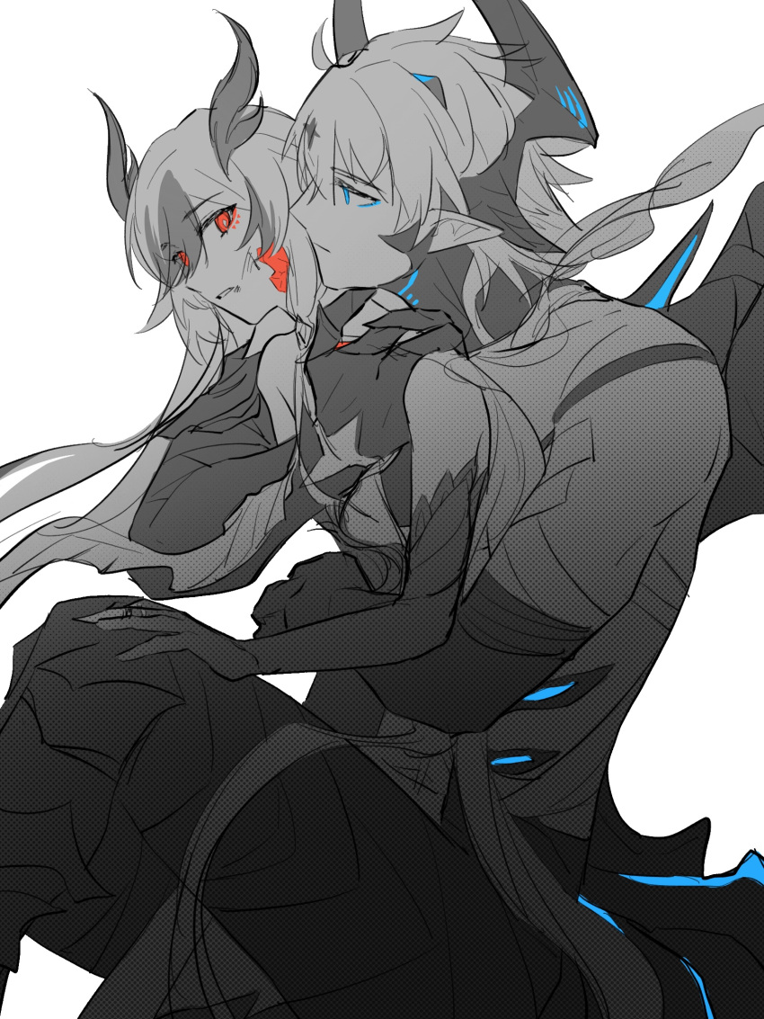1boy, 1girl, bandaged_arm, bandaged_chest, bandages, bare_shoulders, blue_eyes, chinese_commentary