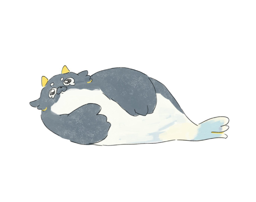 1other, animal, animal_focus, black_eyes, black_nose, blubber, blubberbeast_(genshin_impact), fins