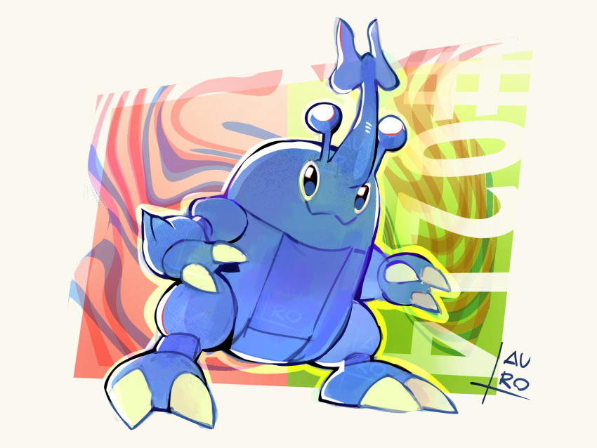 abstract_background, claws, heracross, highres, no_humans, pb_lauro, pokemon, pokemon_(creature), solo, standing