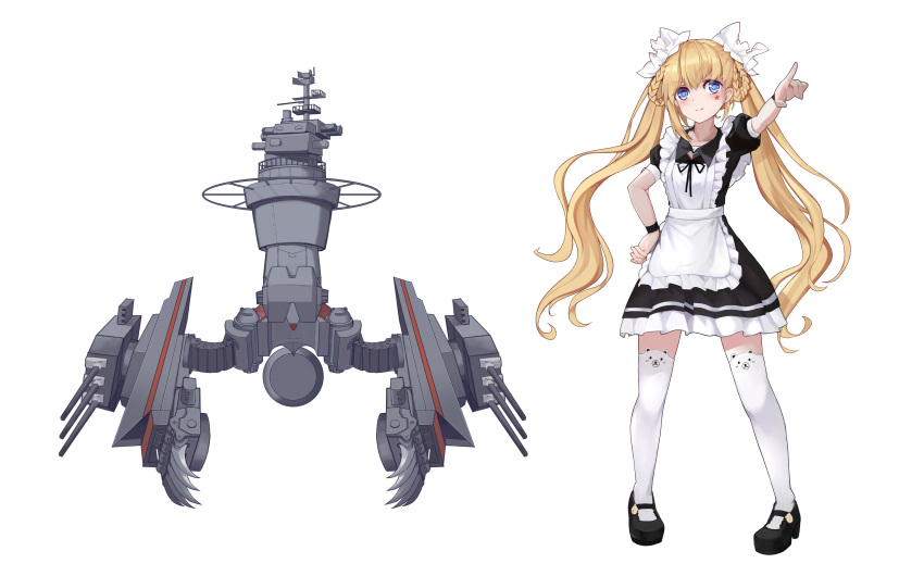 absurdres, blonde_hair, blue_eyes, braid, chenran_tiantang, chinese_commentary, confident, highres