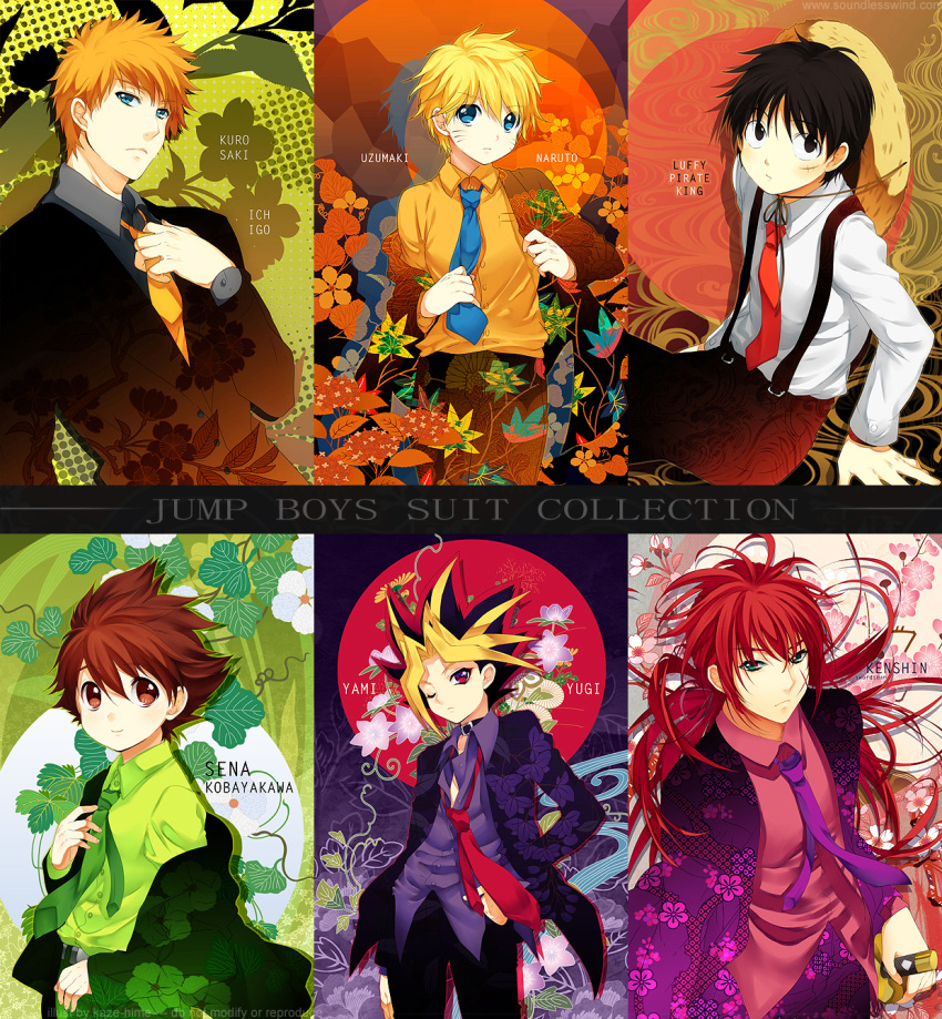 6boys, bellflower, black_eyes, black_hair, bleach, blonde, blonde_hair, blue_eyes