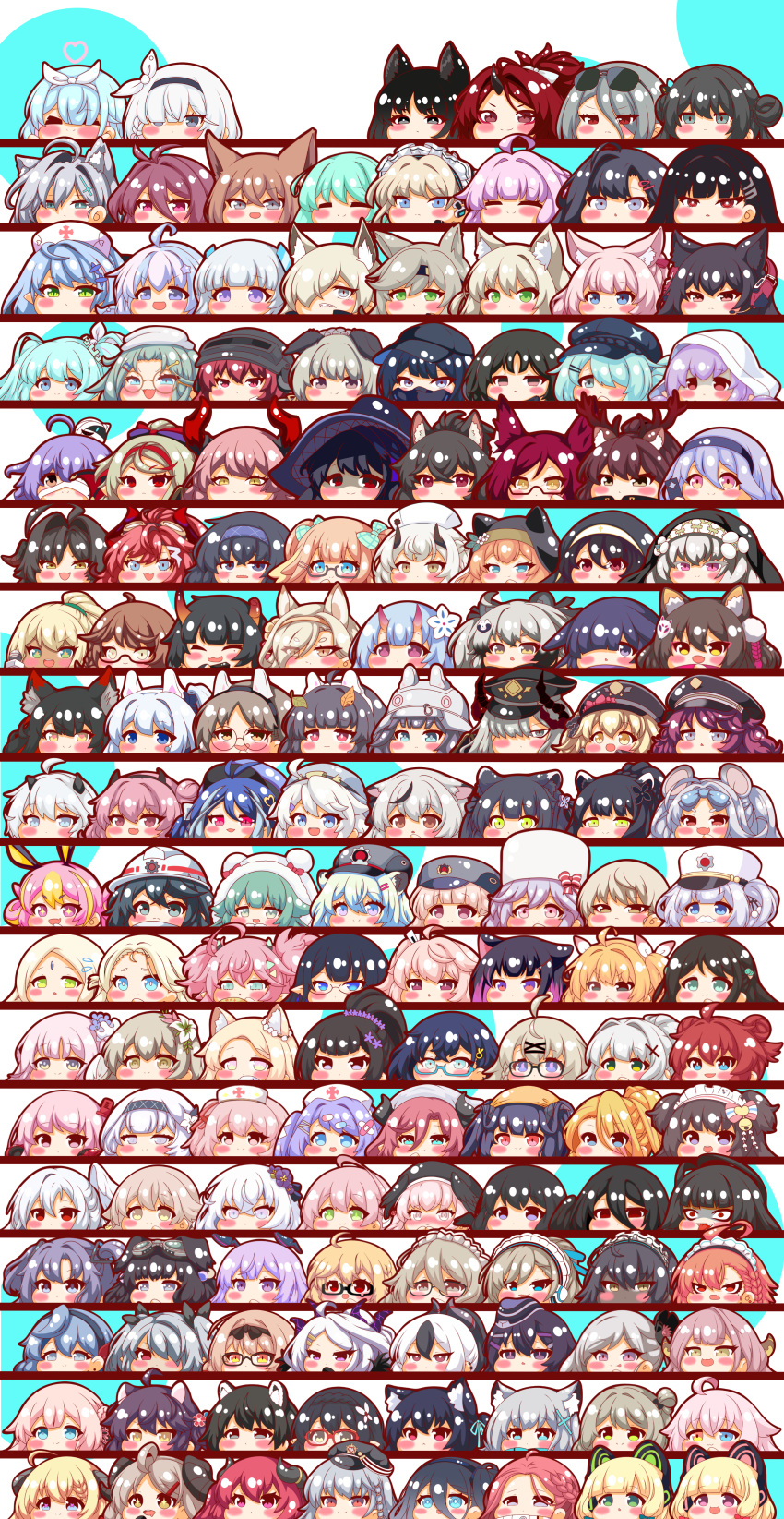 >_<, +_+, 6+girls, :d, :o, absolutely_everyone, absurdres, ahoge