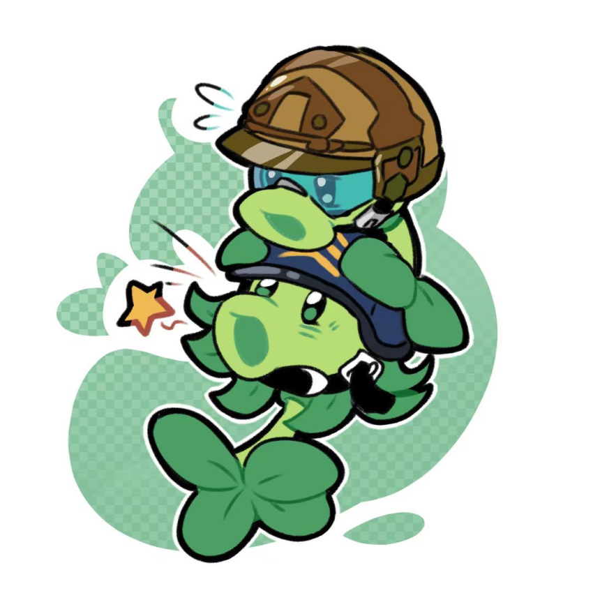 black_eyes, black_helmet, blue-tinted_eyewear, brown_helmet, checkered_background, chinese_commentary, commentary_request, dual_persona