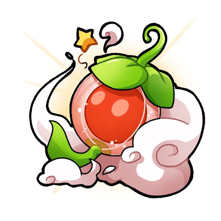 clouds, groundcherry_(plants_vs._zombies), highres, lantern, leaf, looking_up, no_mouth, paper_lantern, plant, plant_focus, plants_vs._zombies, plants_vs._zombies_2, plants_vs._zombies_2_(chinese), red_eyes, shenmeshihou, simple_background, solid_oval_eyes, star_(symbol), white_background