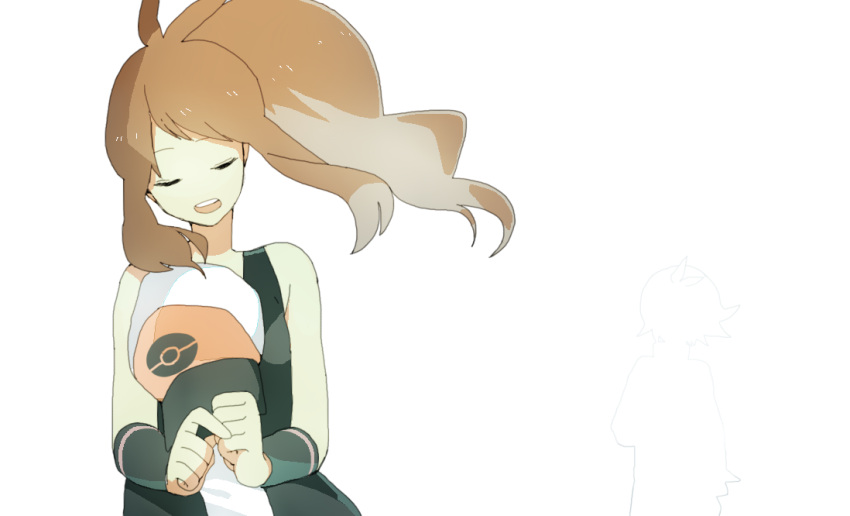 6927mukutuna, baseball_cap, brown_hair, closed_eyes, eyes_closed, hat, long_hair, open_mouth