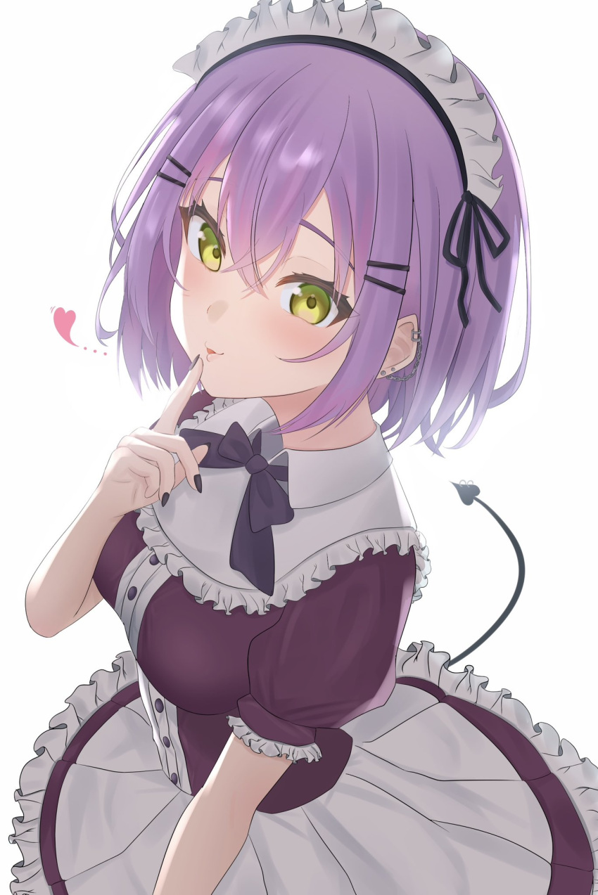 alternate_costume, alternate_hairstyle, black_bow, black_bowtie, black_nails, blush, bob_cut, bow