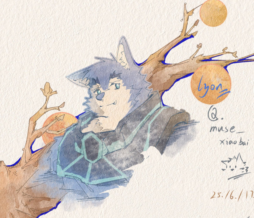 1boy, animal_ears, another_eidos-r, armor, artist_name, chinese_commentary, commentary_request, dated