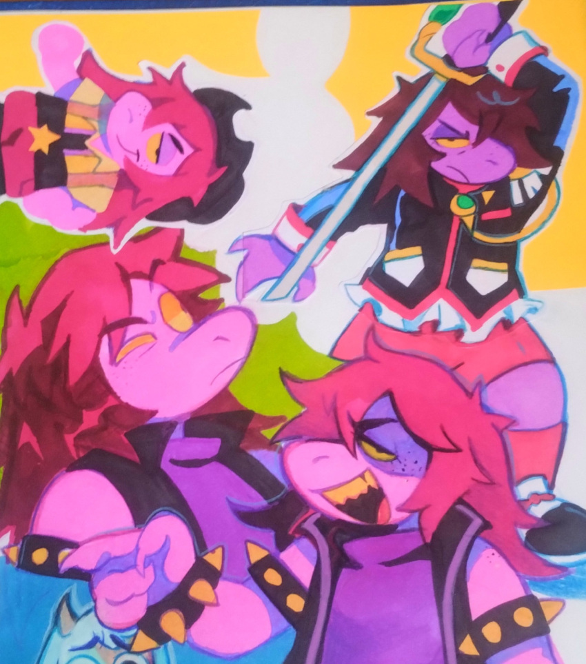 1boy, 1girl, arm_up, armlet, black_hat, black_jacket, black_vest, bracelet