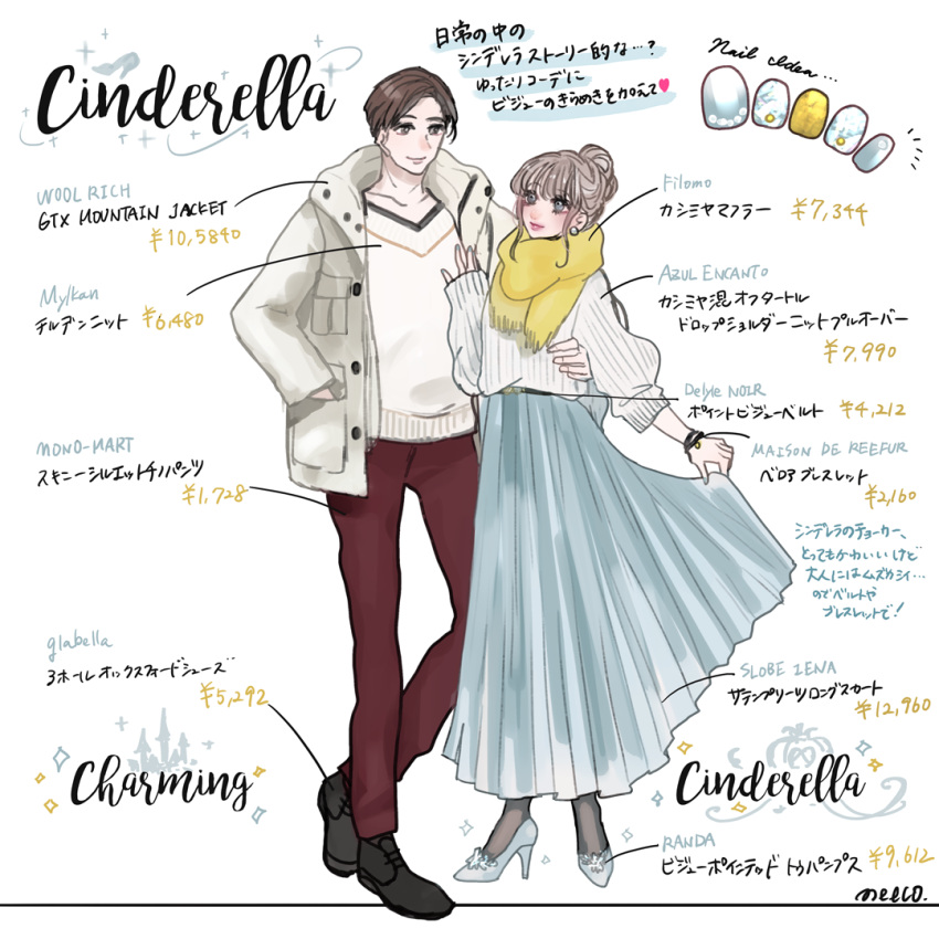 1girl, alternate_costume, blonde_hair, blue_eyes, character_name, cinderella_(disney_character), cinderella_(disney_movie), commentary_request