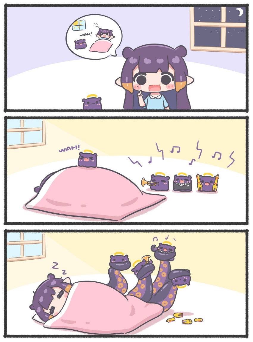 >_<, 1girl, :3, :d, =_=, absurdres, blush_stickers, fang