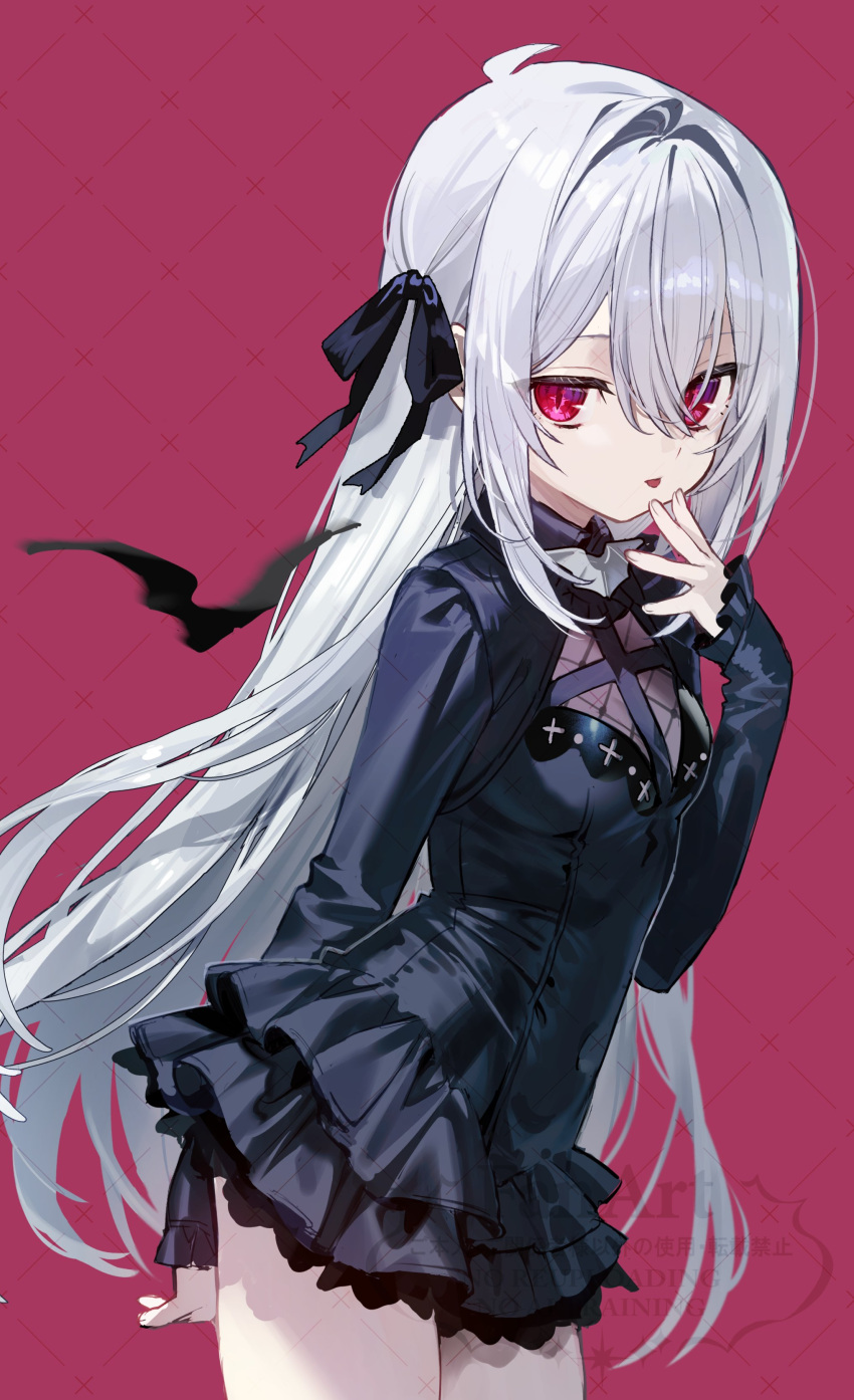 1girl, :p, absurdres, bat_(animal), bat_ears, bat_girl, bat_wings, black_dress