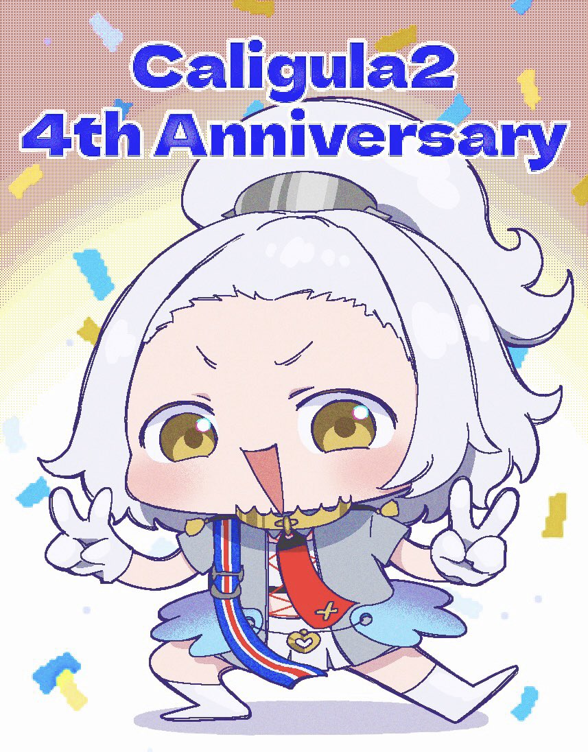 1girl, anniversary, bangs_pinned_back, blue_ribbon, caligula_(series), caligula_2, crop_top, gloves
