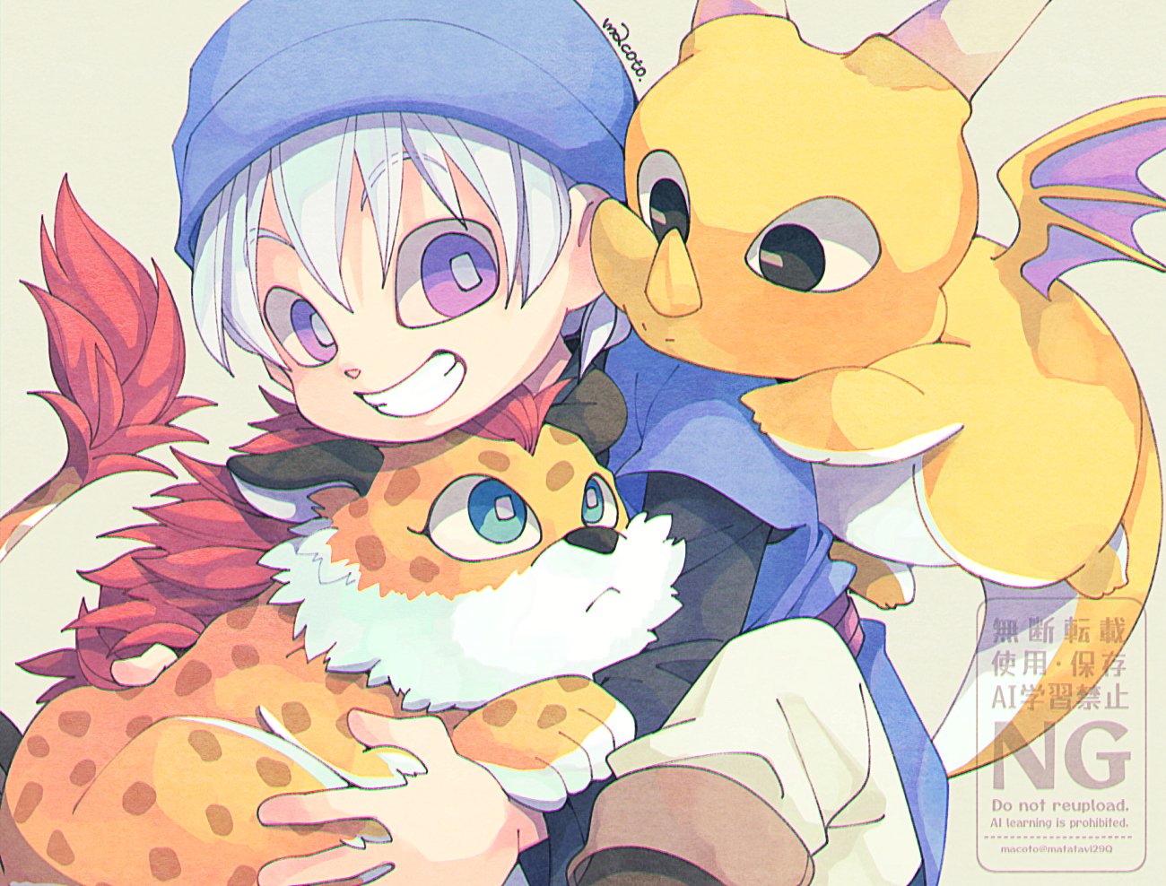 1boy, 29qmatatavi, 2others, aged_down, aqua_eyes, bat_wings, black_eyes, black_shirt