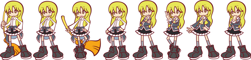 flat_color, highres, kirisame_marisa, long_image, madou_monogatari, parody, puyopuyo, puyopuyo_artstyle