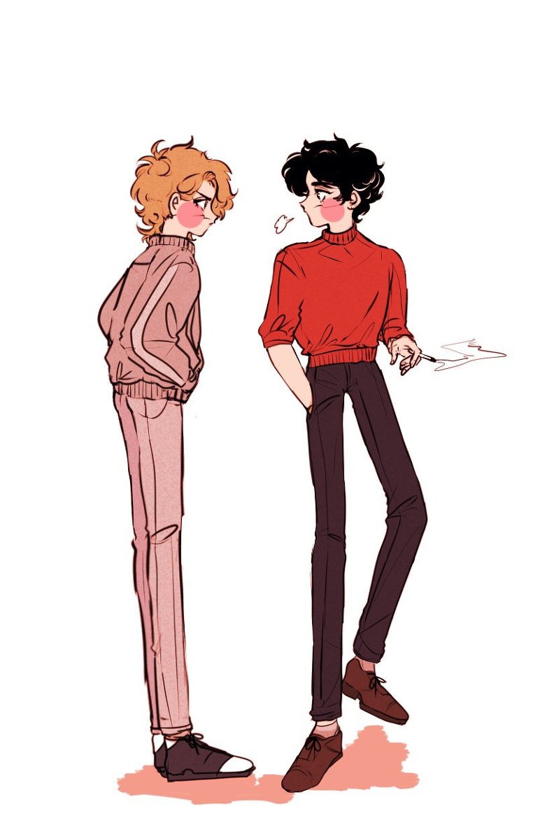 1960s_(style), 1970s_(style), 2boys, aged_down, bad_id, bad_pixiv_id, bishounen, blonde_hair