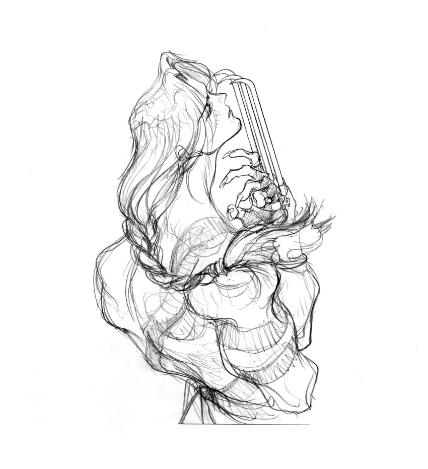 1boy, bishounen, braid, claw_(weapon), fingernails, from_behind, game_cg, gloves