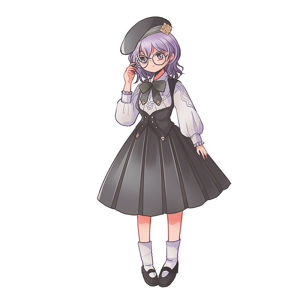 1girl, cup, glasses, hat, holding, holding_cup, long_skirt, long_sleeves