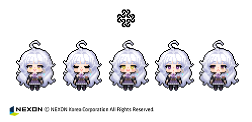 1girl, ahoge, celtic_knot, grey_hair, long_hair, lowres, mabinogi, multiple_expressions